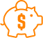 Piggyback with coin and money symbol icon