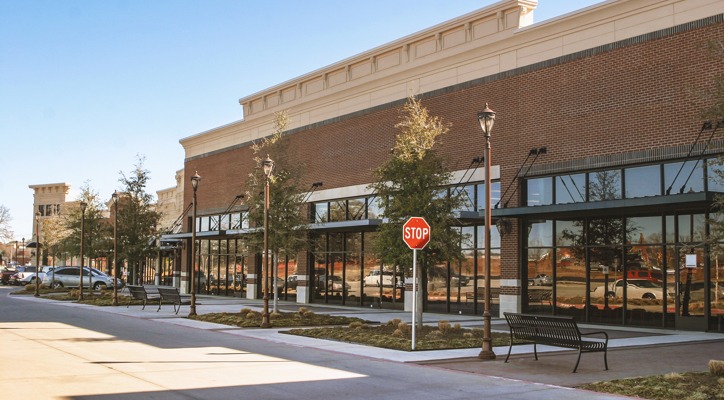 outdoor commercial building entrance area