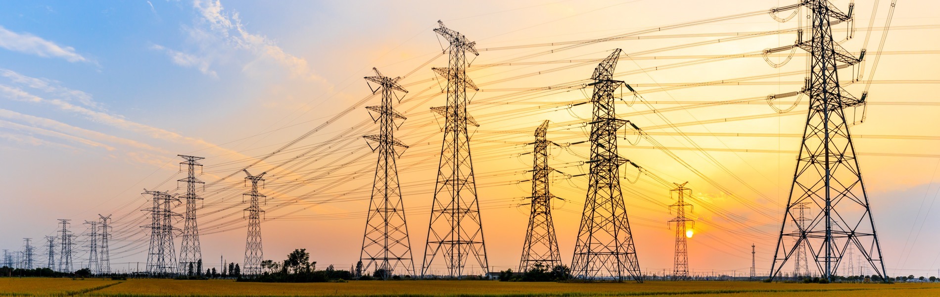 many power lines representing energy procurement for utilities